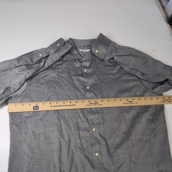 J. Lindeberg GrayButton Shirt Mens Size 17 43‎ Long Sleeve - Picture 3 of 7